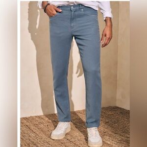 FAHERTY Stretch terry 5 pocket pants 
Size 34
30 in inseam 
Color: Faded ocean